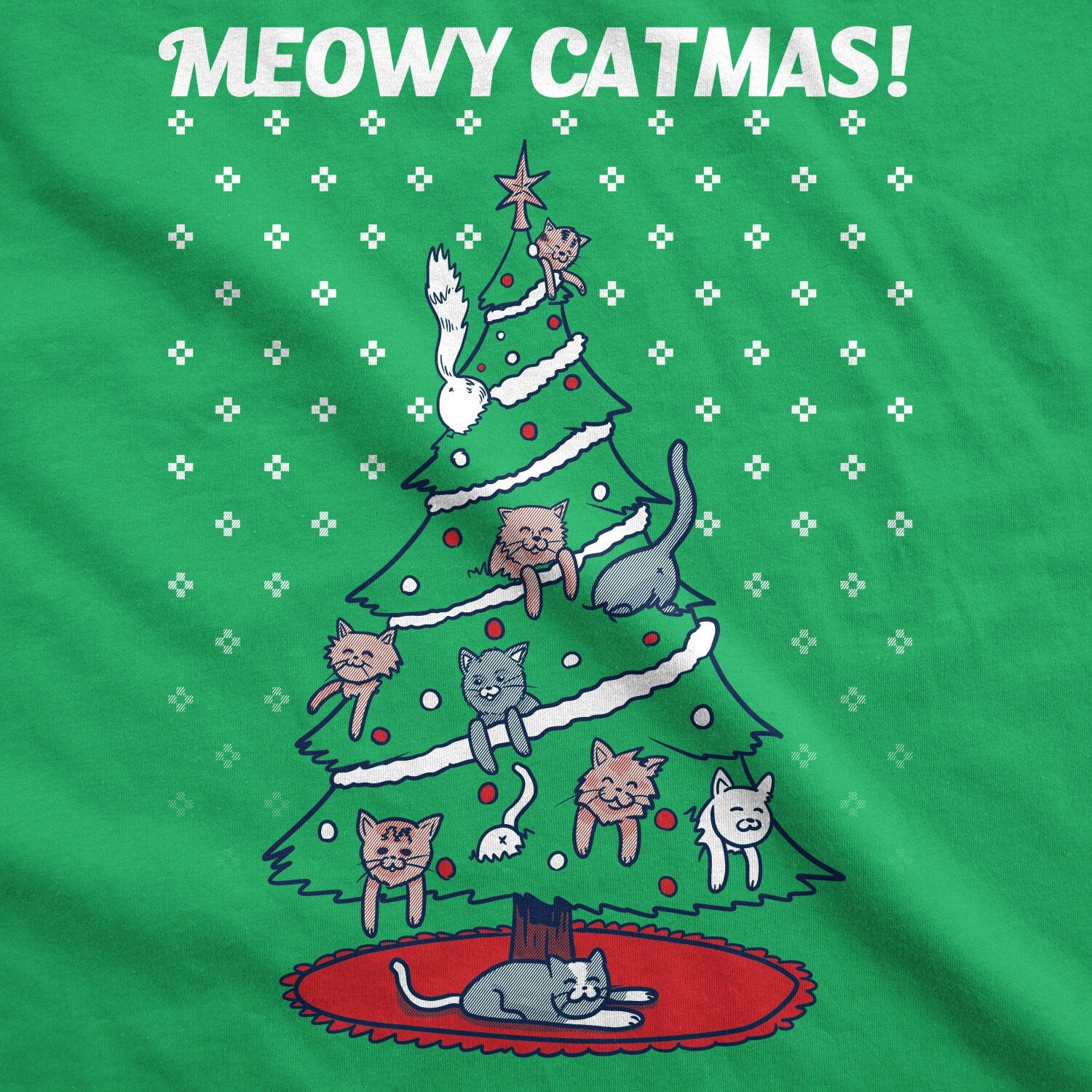 Cat Christmas T Shirt, Funny Kittens Xmas Shirt, Meowy Catmas Shirt, Tacky Cat Shirt Christmas, Christmas Tree Shirt, Ugly Shirt Xmas