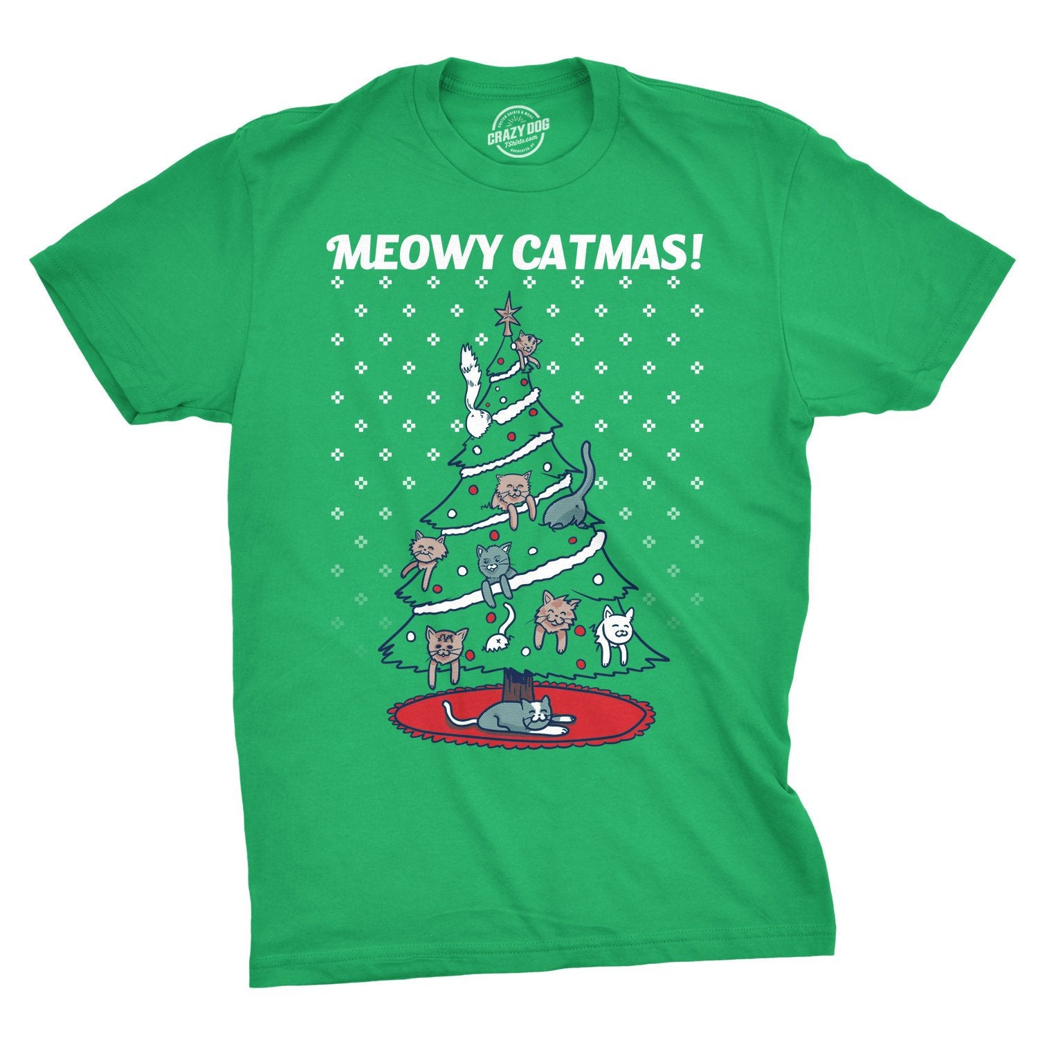 Cat Christmas T Shirt, Funny Kittens Xmas Shirt, Meowy Catmas Shirt, Tacky Cat Shirt Christmas, Christmas Tree Shirt, Ugly Shirt Xmas