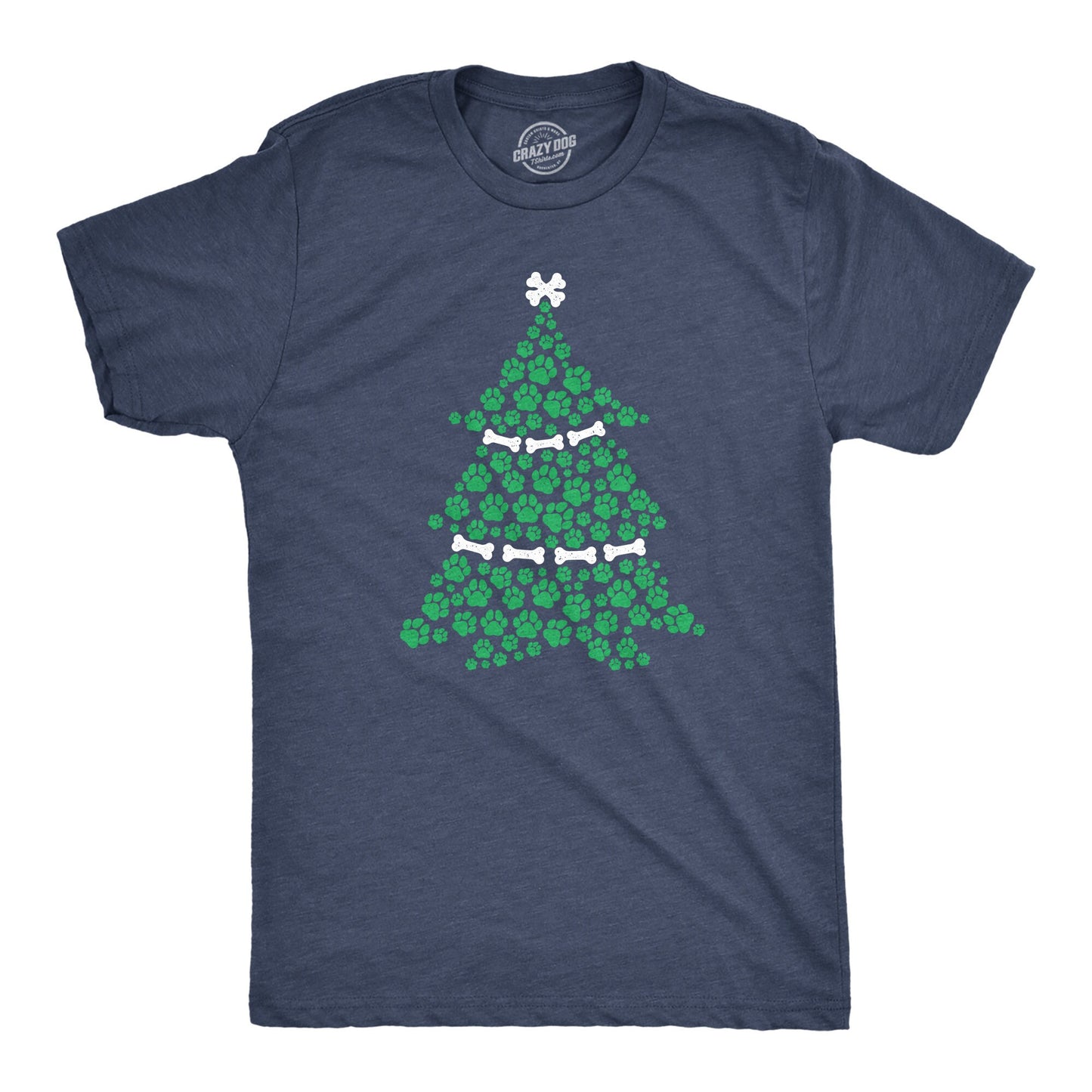 Dog Paw Christmas Tree, Dog Bone Shirt, Funny Dog Xmas Tee Shirt, Funny Dog Lover Gift, Dog Owner Present, Festive Dog Top, Christmas Tree