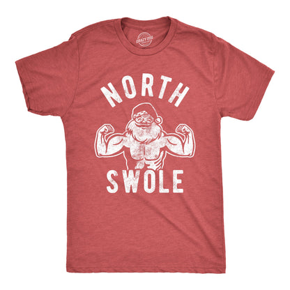 Santa Face Christmas Shirt, Christmas Shirt Man, Beard Shirts, Festive Tee, Funny Christmas Shirts, North Swole, Santa Workout, Jacked Santa