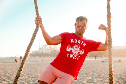 Santa Face Christmas Shirt, Christmas Shirt Man, Beard Shirts, Festive Tee, Funny Christmas Shirts, North Swole, Santa Workout, Jacked Santa