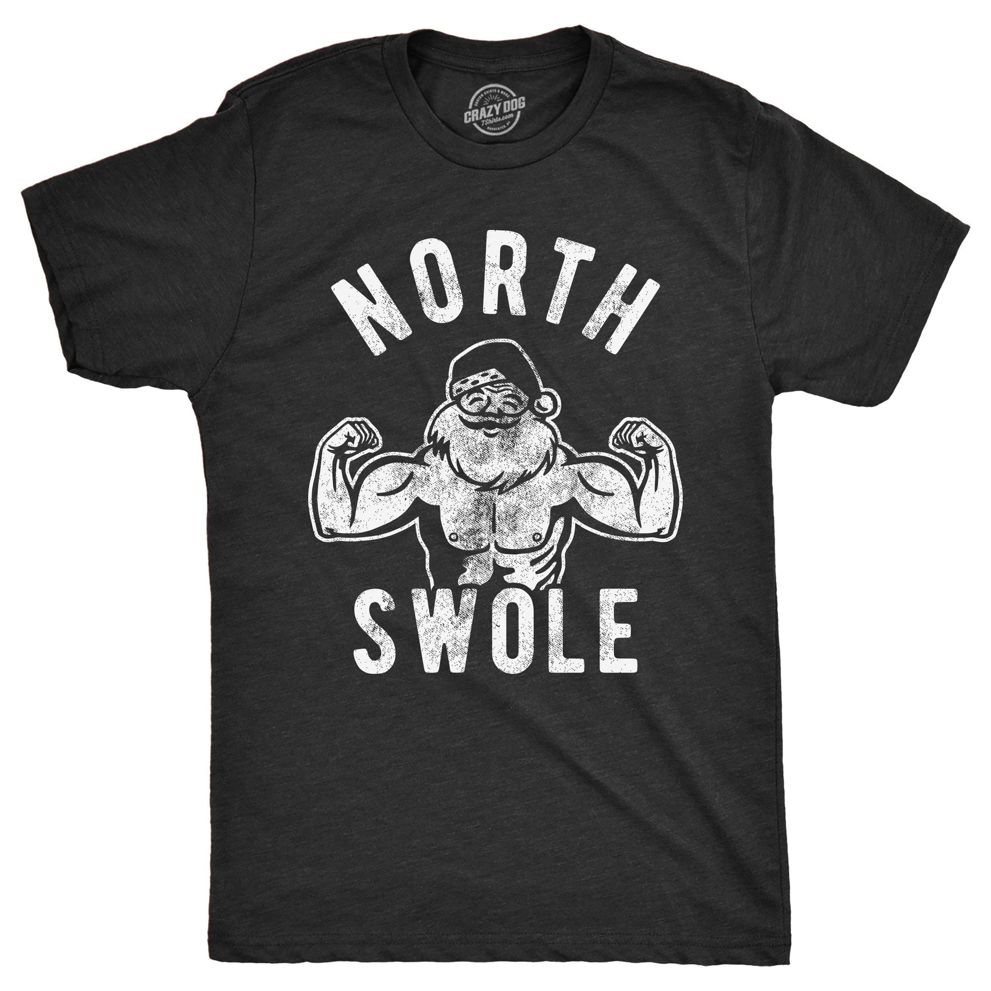 Santa Face Christmas Shirt, Christmas Shirt Man, Beard Shirts, Festive Tee, Funny Christmas Shirts, North Swole, Santa Workout, Jacked Santa