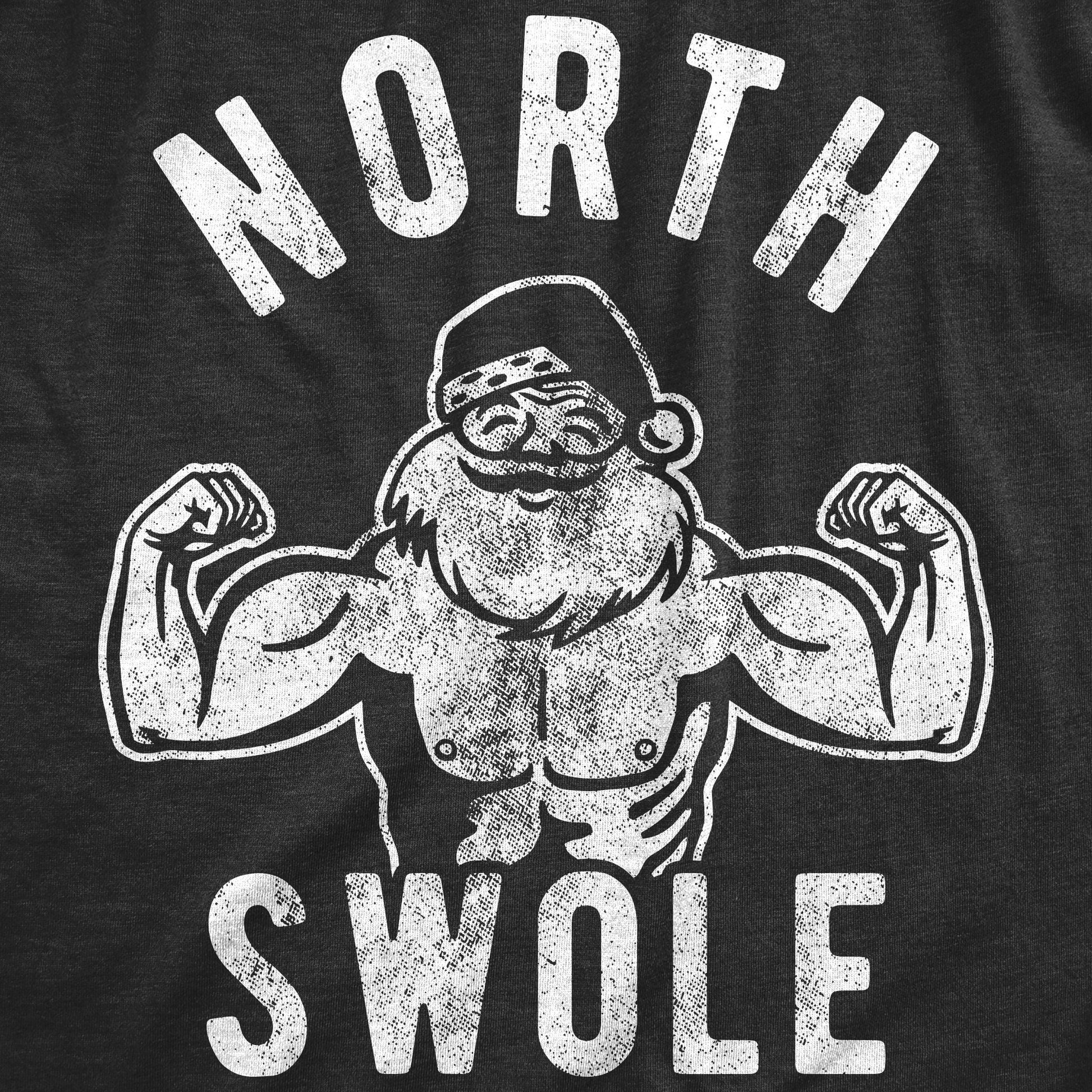 Santa Face Christmas Shirt, Christmas Shirt Man, Beard Shirts, Festive Tee, Funny Christmas Shirts, North Swole, Santa Workout, Jacked Santa